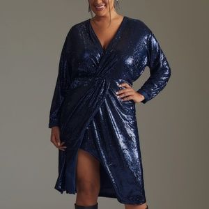 Twist-Front Sequin Dress